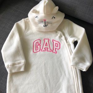 GAP Pajama Onesie with Cat Hoodie (18-24 M)